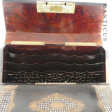 Victorian Rosewood and Pearl Inlaid Writing Slope.