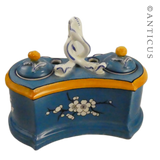 Vintage Dip Pen Inkstand, Porcelain