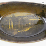 Antique Dish with Hamilton Railway Bridge, NZ.