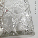 Large Silver-Topped Crystal Vanity Jar.
