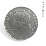 French Silver Coin Brooch, 1903.