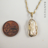 Baroque Pearl Pendant on Gold Chain.