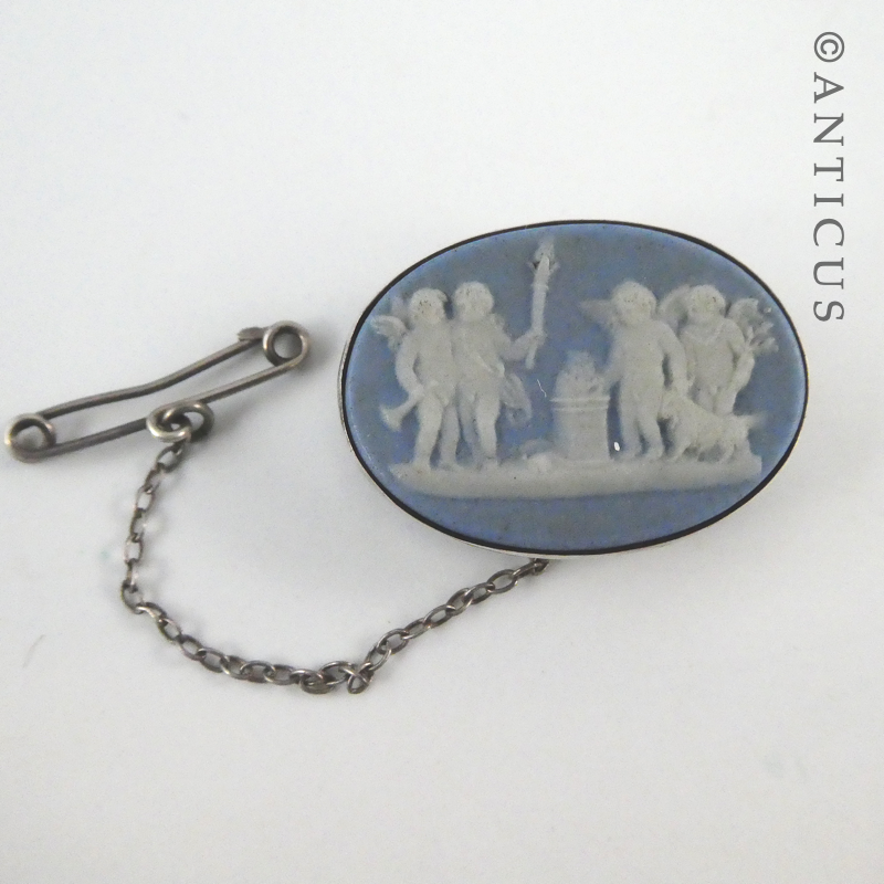 Small Wedgwood Brooch, Silver Mount.