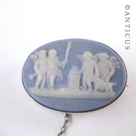 Small Wedgwood Brooch, Silver Mount.