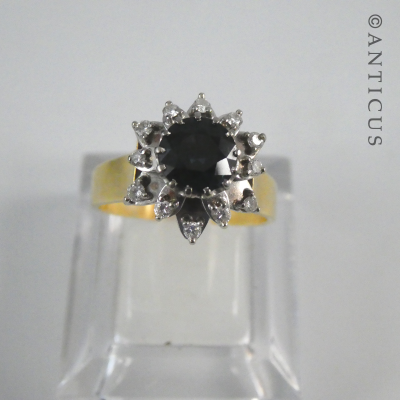Substantial Gold and Diamond Cluster Ring.