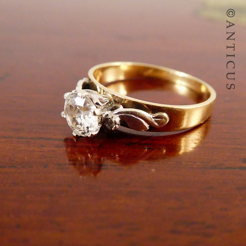 Vintage Gold and Clear Spinel Ring.