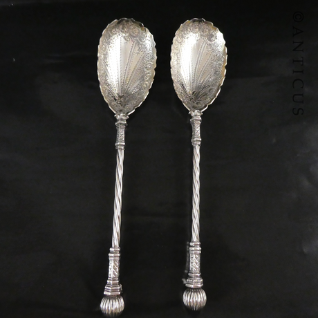 Early 20th Century Pair of Berry Spoons.