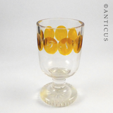 Mid 1800s Bohemian Glass Goblet.