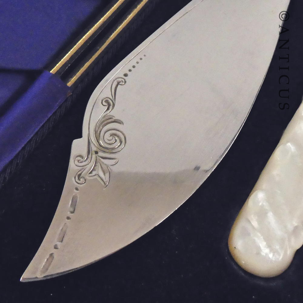 Antique  Silver Plate Fish Servers.