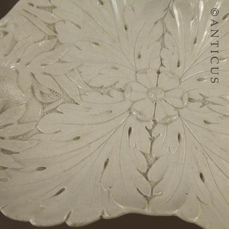 Antique English Drabware?  Embossed Plate
