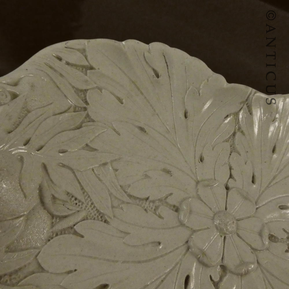 Antique English Drabware?  Embossed Plate