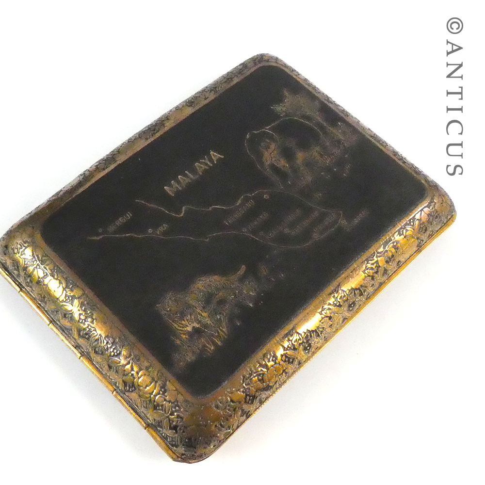 Vintage Japanese Damascene Malaya Cigarette Case