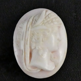 Unset Shell Cameo, Woman with Head Dress.