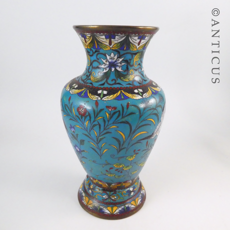 Antique Japanese Cloisonné Vase, Good Quality.