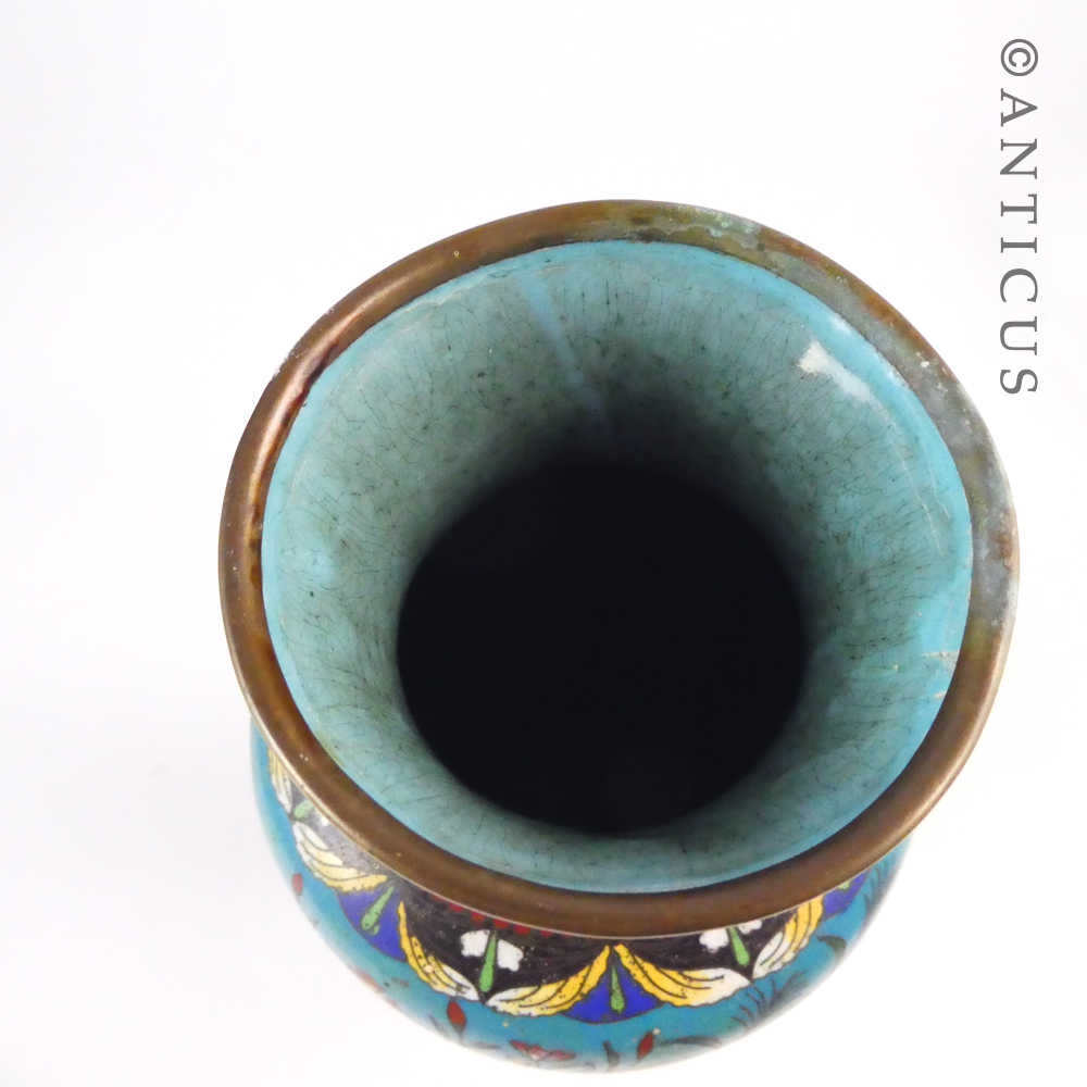 Antique Japanese Cloisonné Vase, Good Quality.