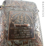 Edwardian Copper Vesta Case, from the Ship Foudroyant.
