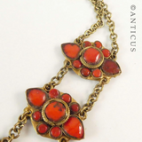 Tribal Silver Gilt and Coral Necklace.