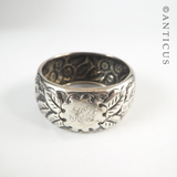 Sterling Silver Napkin Ring, Floral, 1898.