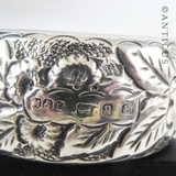 Sterling Silver Napkin Ring, Floral, 1898.