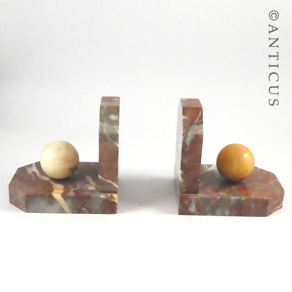 Pair of Art Deco Marble Bookends.