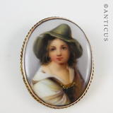 Victorian Portrait Brooch, Gold Mounted.