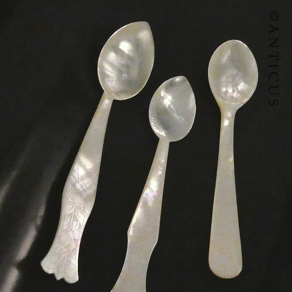 Three Mother of Pearl Spoons.