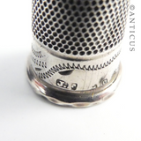 Antique Silver Thimble in Jockey Cap Case