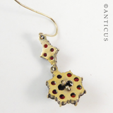 Pair of Garnet and Pearl Drop Earrings.