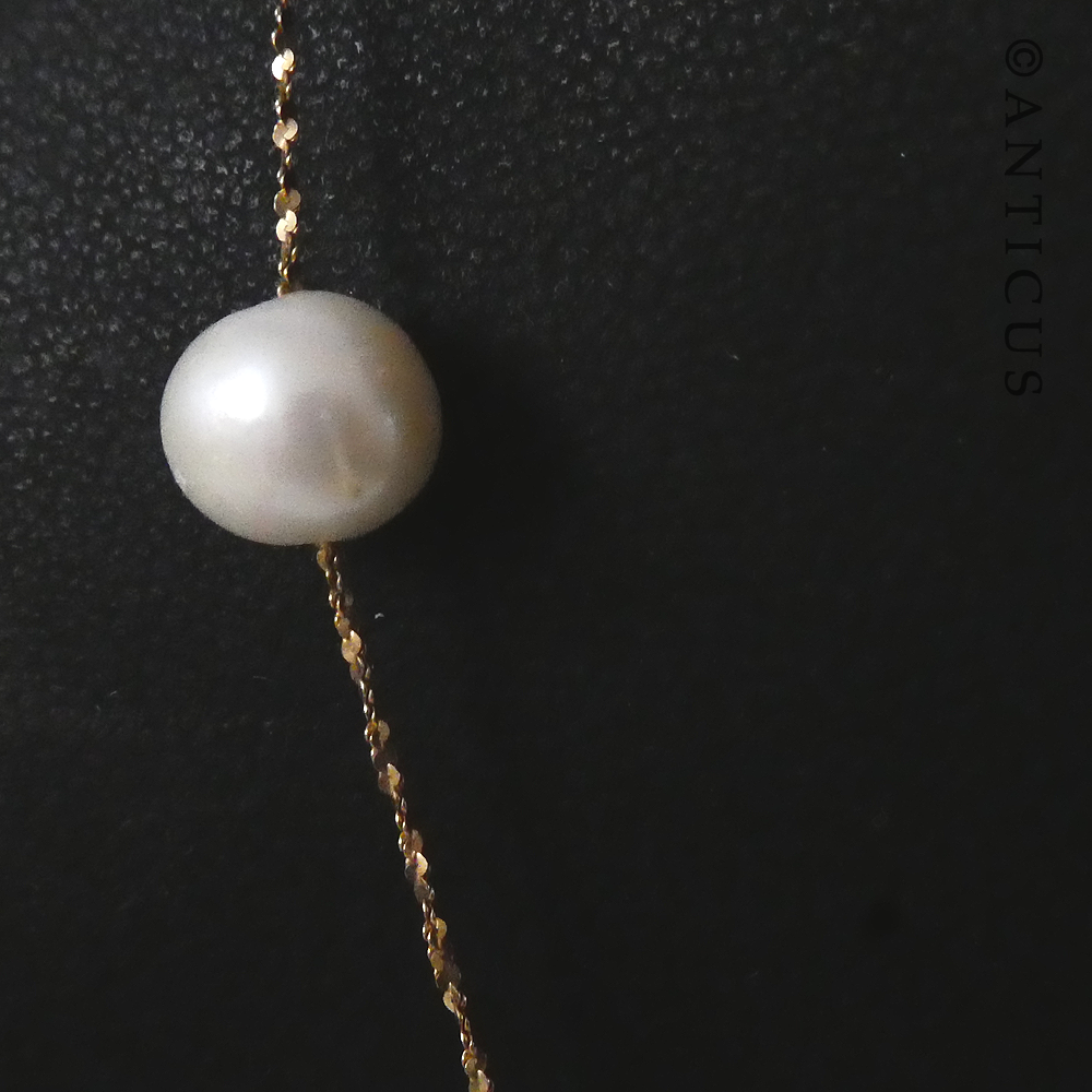 14ct Gold and Baroque Pearl Necklace.
