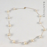 14ct Gold and Baroque Pearl Necklace.
