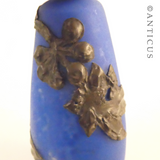 Art Nouveau Glass Scent Bottle with Pewter Overlay.