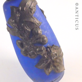 Art Nouveau Glass Scent Bottle with Pewter Overlay.