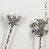 Four Thai Silver Cocktail Forks.