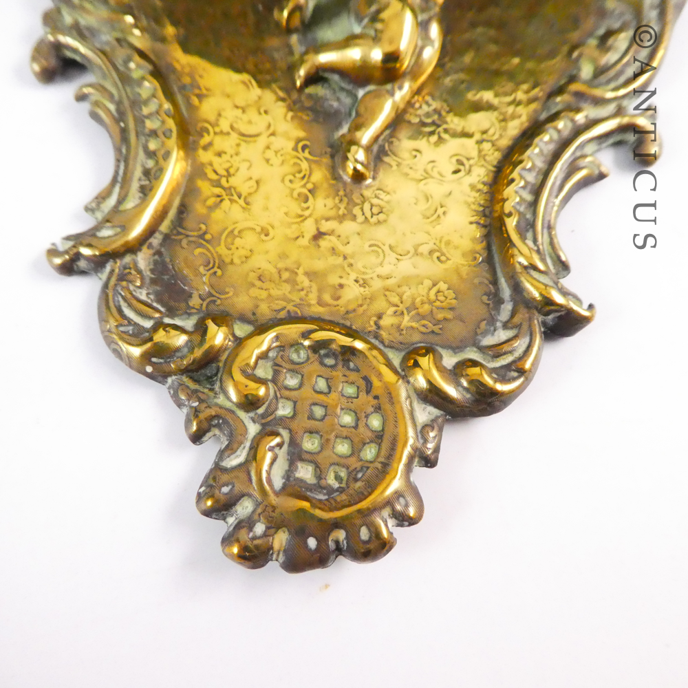 Victorian Small Brass Cupid Wall Bracket
