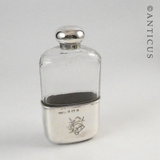 Silver and Cut Glass Hip Flask, 1900.