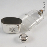 Silver and Cut Glass Hip Flask, 1900.