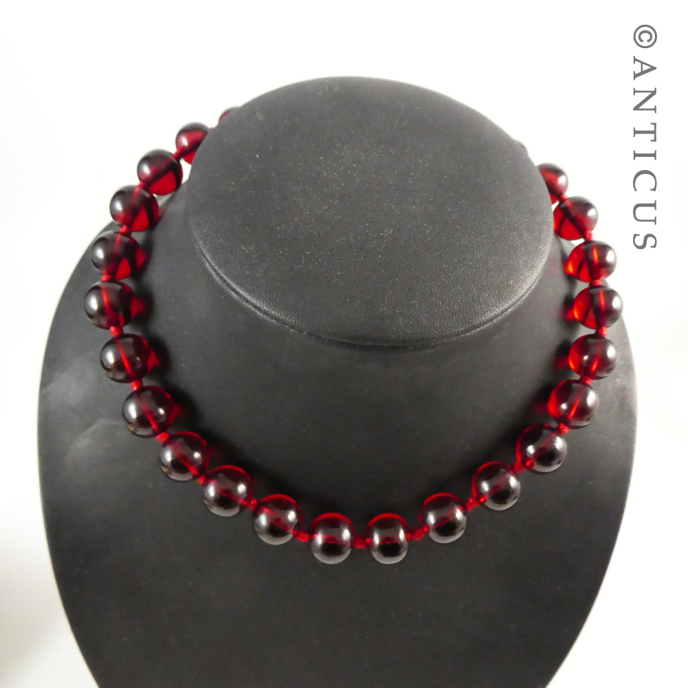 Red Amberfine Necklace in Original Box.