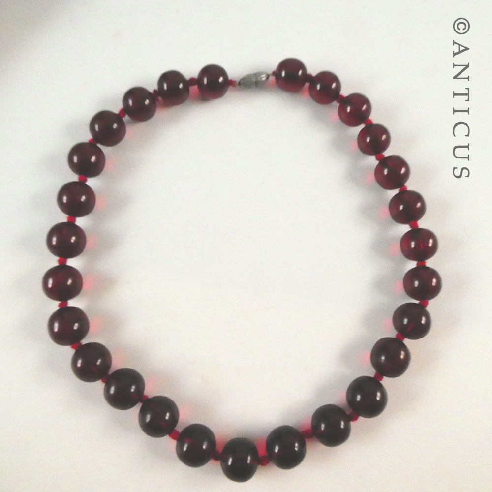 Red Amberfine Necklace in Original Box.