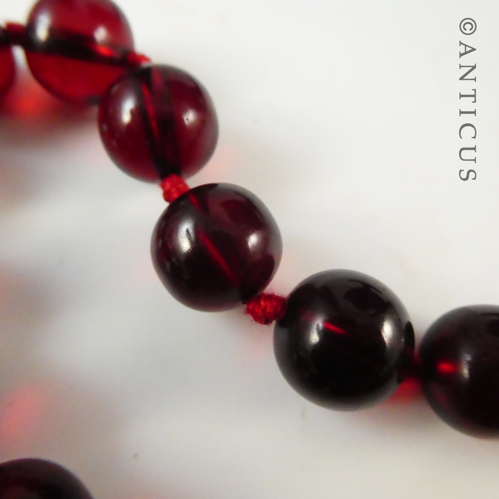 Red Amberfine Necklace in Original Box.