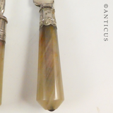 Georgian Period Hardstone-Handled Knife and Fork.