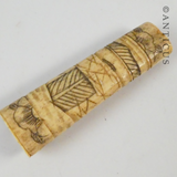 Old Japanese Carved Bone Knife Handle.