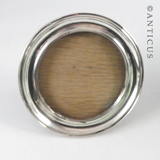Small Round Sterling Silver Photo Frame, Antique.