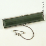 Vintage New Zealand Jade and Silver Brooch.