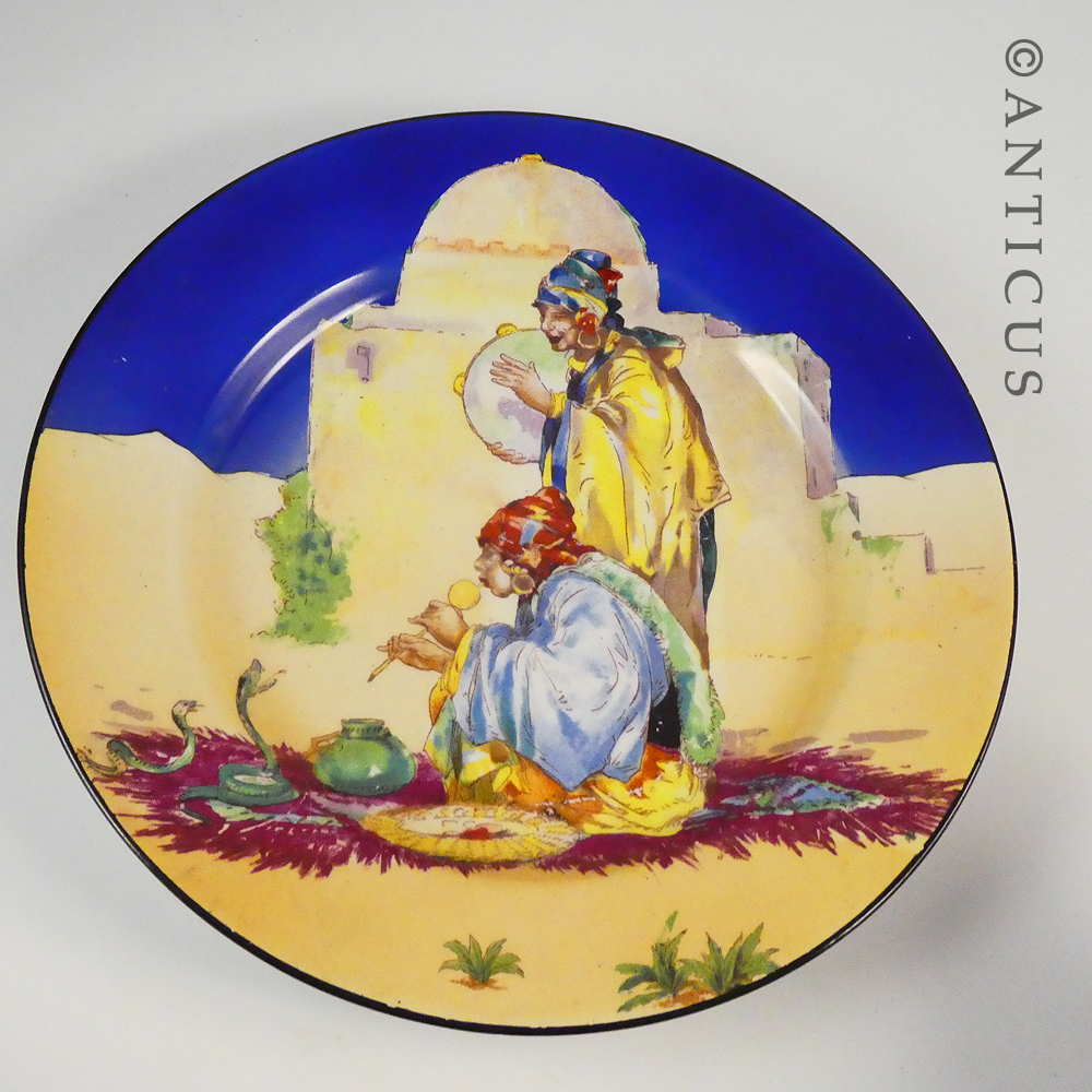 Vintage Cabinet Plate, "Omar Khayyam" the Snake Charmer.