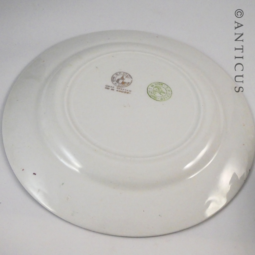 Vintage Cabinet Plate, "Omar Khayyam" the Snake Charmer.