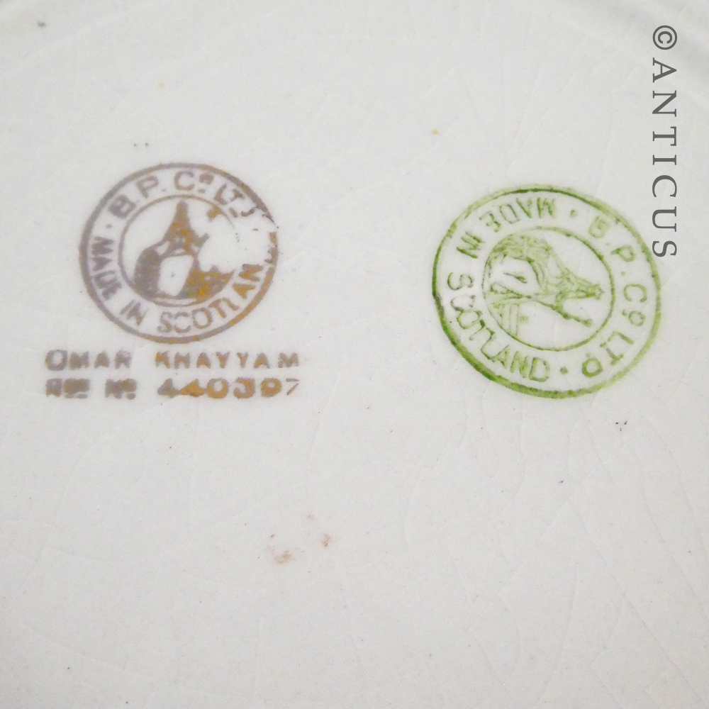 Vintage Cabinet Plate, "Omar Khayyam" the Snake Charmer.