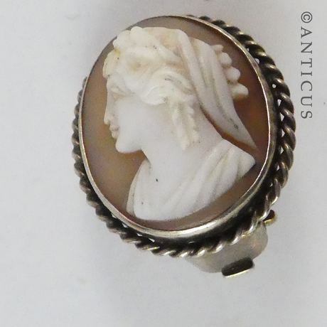 Pair of Well-Carved Cameo Earrings.