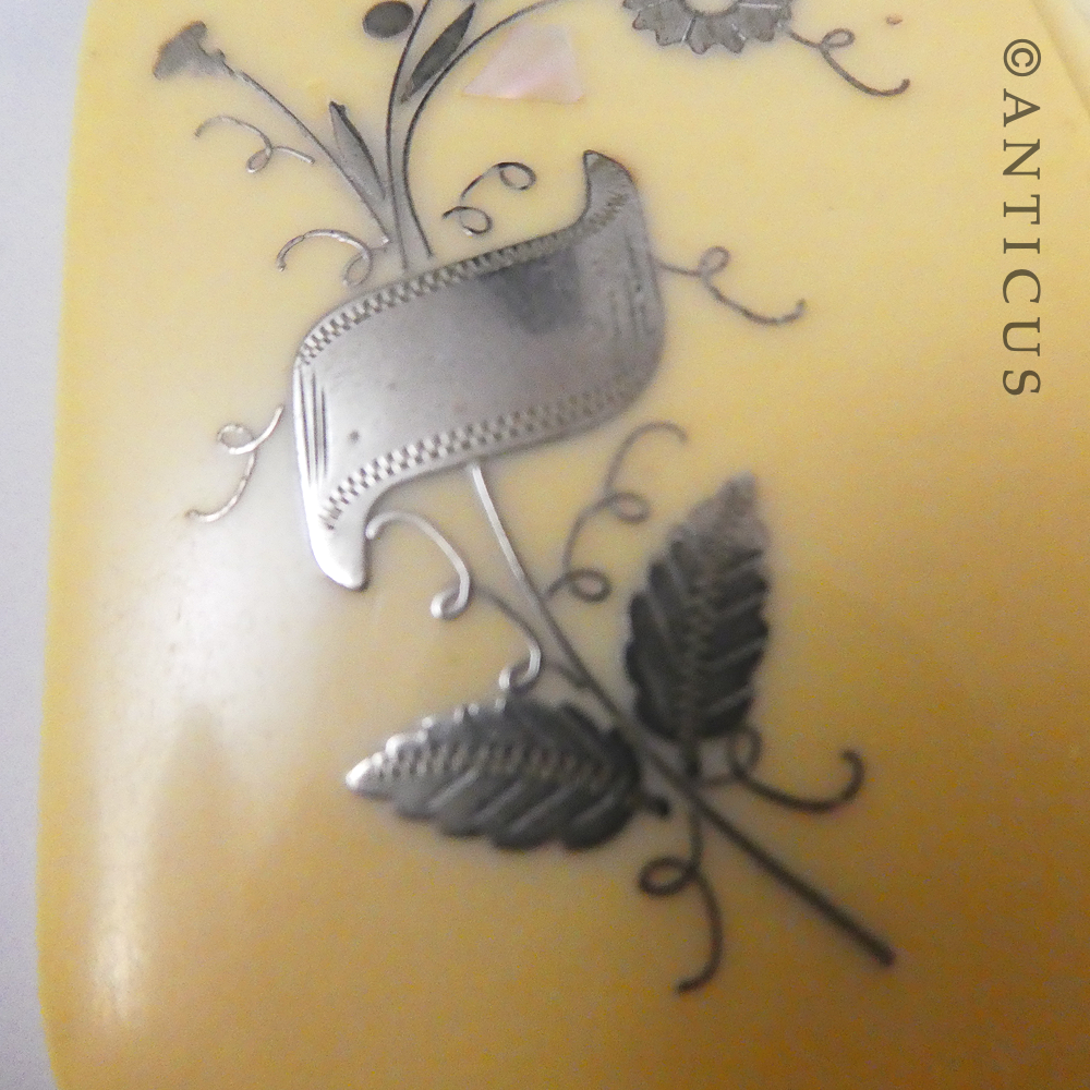 Late 1800s Victorian Aide-Memoire Inlaid Notebook.