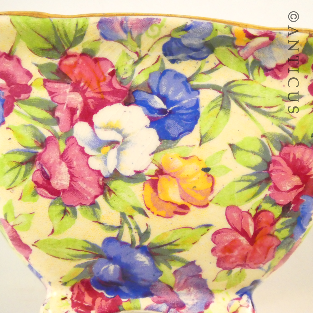 All-Over-Chintz Sugar Bowl, Sweet Pea.