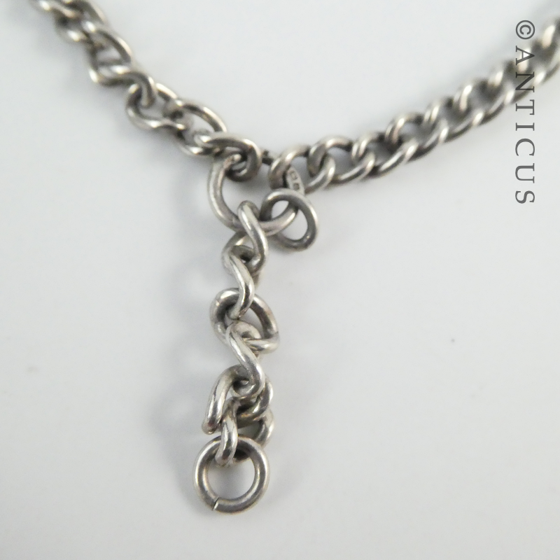 Sterling Silver Fob Chain Necklace.